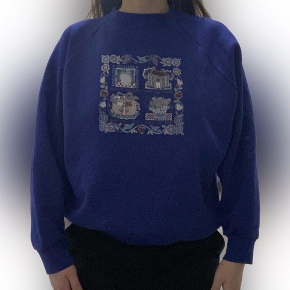 pastoral print sweatshirt - Picture 1 of 5